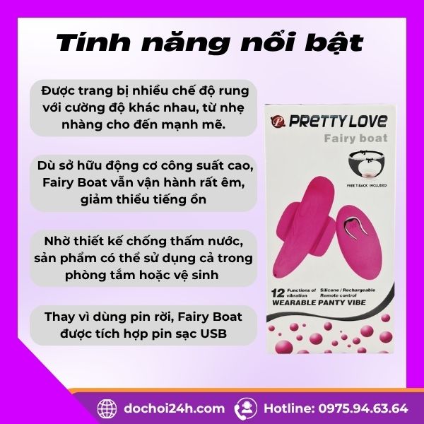 Máy massage âm đạo Pretty Love Fairy Boat 1