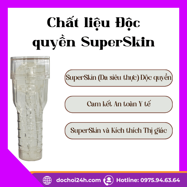 Fleshlight Trong suốt (Ice): Âm đạo giả SuperSkin Fleshlight