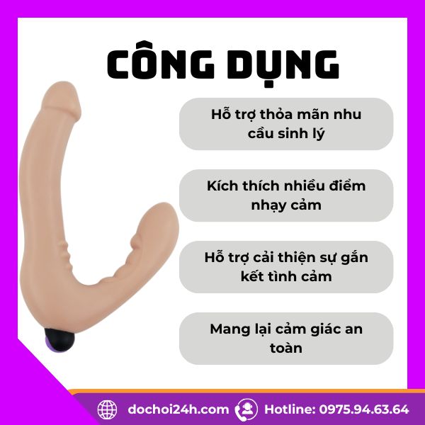 Lovetoy IJOY Strapless cao cấp dương vật giả 2 đầu có rung Công dụng của Dương vật giả Lovetoy IJOY Strapless