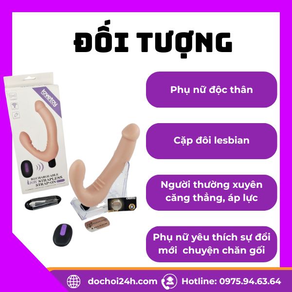 Lovetoy IJOY Strapless cao cấp dương vật giả 2 đầu có rung Đối tượng phù hợp