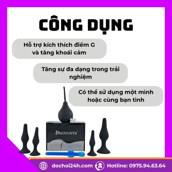 Paloqueth Anal Plug Set Bộ đồ chơi hậu môn giúp cặp đôi Paloqueth Anal Plug Set