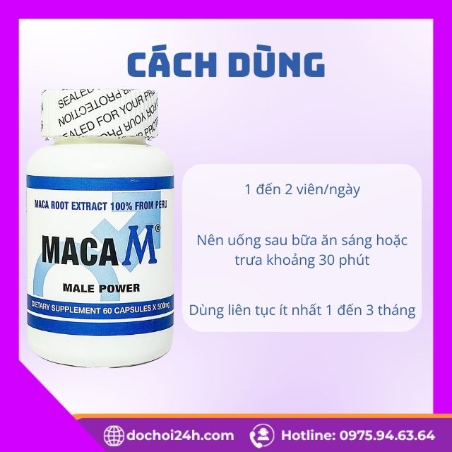 Viên Uống Tăng Cường Sinh Lý Nam Maca M Male Power Cách Dùng Maca M Male Power Đạt Hiệu Quả Cao