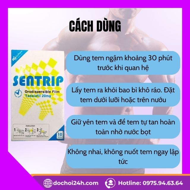 Tem Ngậm Sentrip Hỗ Trợ Tăng Sinh Lý Nam Tức Thì Cách Dùng Tem Ngậm Sentrip Chuẩn Xác và An Toàn