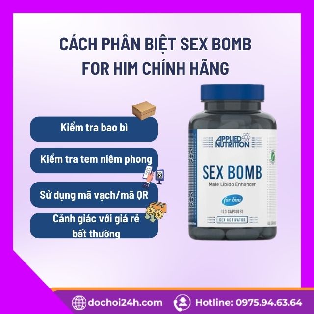Cách phân biệt Sex Bomb For Him chính hãng