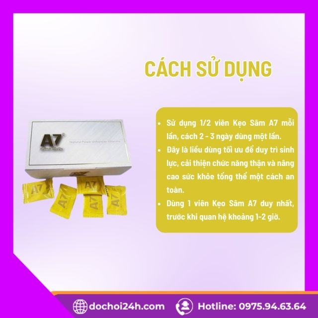 Cách sử dụng Kẹo Sâm A7  Chính Hãng hiệu quả
