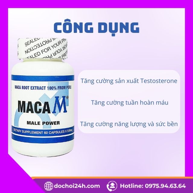 Viên Uống Tăng Cường Sinh Lý Nam Maca M Male Power Chế Tác Động Toàn Diện và Lợi Ích Khi Dùng Maca M Male Power
