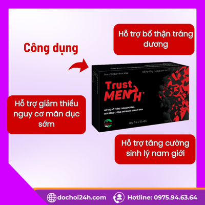 Công dụng của viên uống Trust Men H+ trong hỗ trợ sinh lý nam và tăng cường sức khỏe