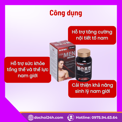 Công dụng nổi bật của viên uống Welson For Men