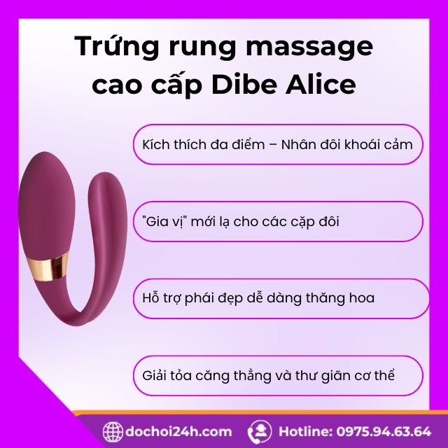 Công dụng nổi bật của trứng rung cao cấp Dibe Alice