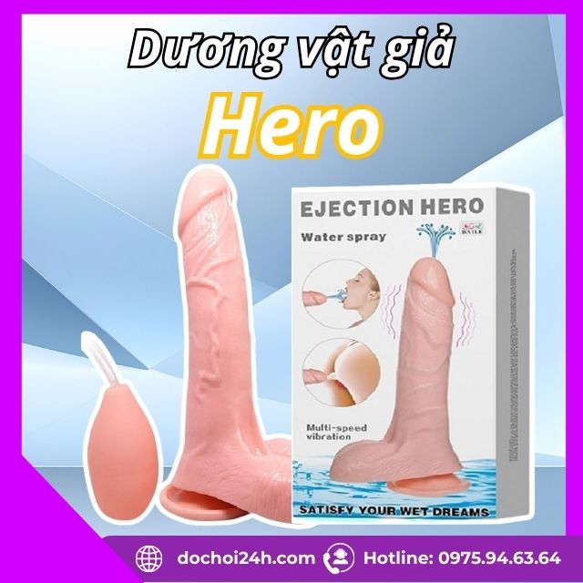 Dương vật giả Hero bắn tinh trùng slicon chân thật Dương vật giả Hero
