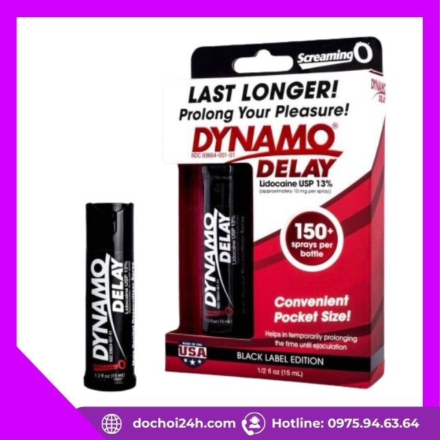 Xịt Dynamo Delay Black 15ml chống xuất tinh sớm Xịt Dynamo Delay Black