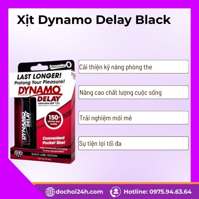Xịt Dynamo Delay Black 15ml chống xuất tinh sớm Lợi ích khi sử dụng Xịt Dynamo Delay Black 15ml thường xuyên