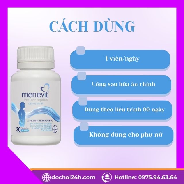 Viên Uống Hỗ Trợ Sinh Sản Nam Giới Menevit Bayer Hướng Dẫn Sử Dụng Khoa Học Menevit Bayer
