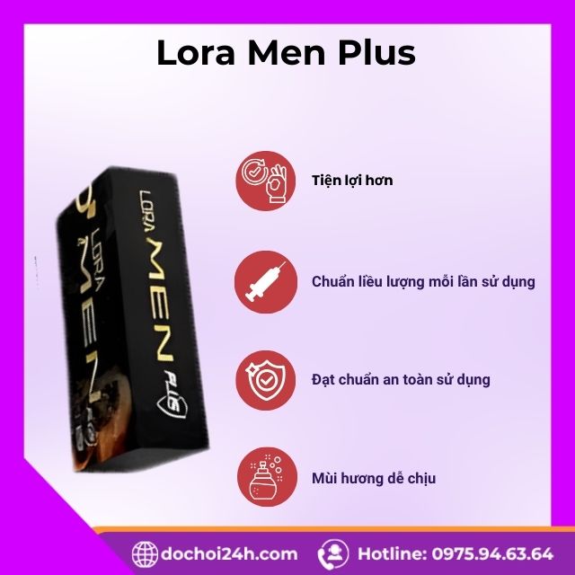 Xịt Lora Men Plus 5ml chống xuất tinh sớm Ưu điểm của Xịt Lora Men Plus so với các dòng sản phẩm khác