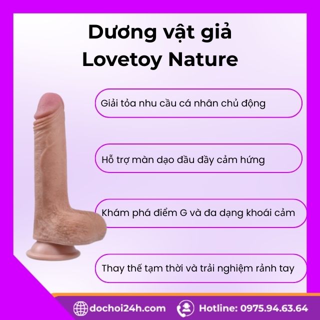 Dương vật giả Lovetoy Nature tăng kích thích khi yêu Công dụng tuyệt vời của Dương vật giả Lovetoy Nature