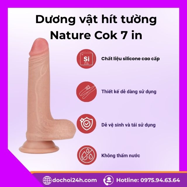 Ưu điểm của Dương vật hít tường Nature Cok 7 in so với loại thường