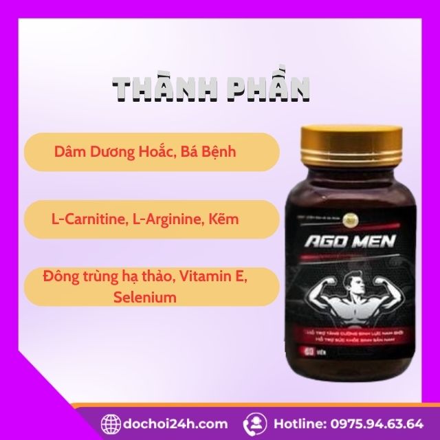 Viên Uống Hỗ Trợ Tăng Cường Sinh Lý Nam Ago Men Phân Tích Chi Tiết Thành Phần Chủ Chốt Của Ago Men