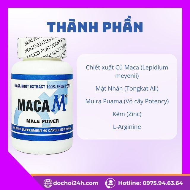 Viên Uống Tăng Cường Sinh Lý Nam Maca M Male Power Phân Tích Chi Tiết Thành Phần Chủ Của Chốt Maca M Male Power