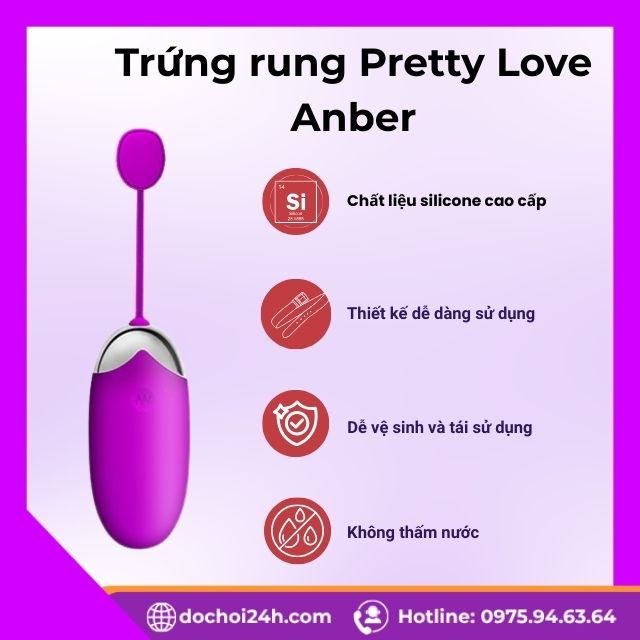 Trứng rung Pretty Love Anber kích thích âm vật nữ Những ưu điểm nổi bật của Trứng rung Pretty Love Anber