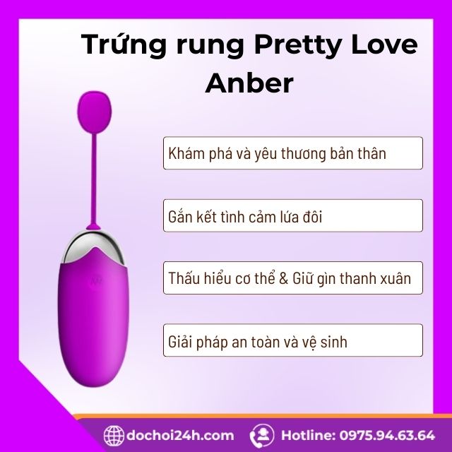 Trứng rung Pretty Love Anber kích thích âm vật nữ Lợi ích thầm kín khi sử dụng Trứng rung Pretty Love Anber