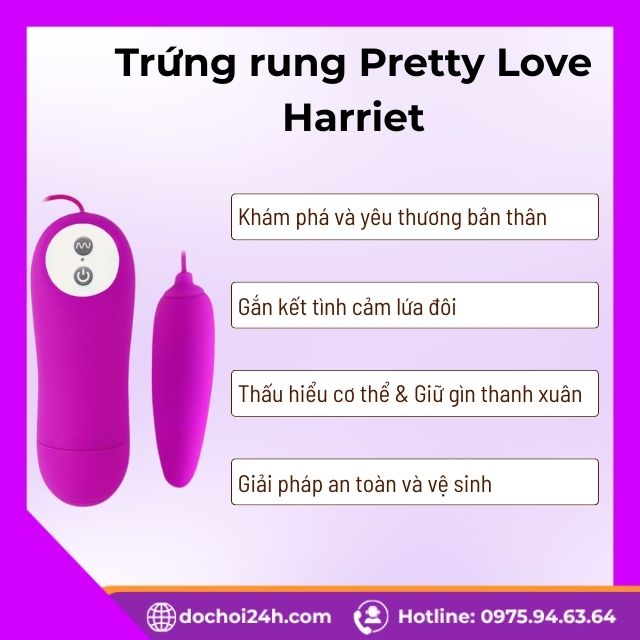 Trứng Rung Pretty Love Harriet tăng khoái cảm khi quan hệ Lợi ích khi sử dụng trứng rung Pretty Love Harriet
