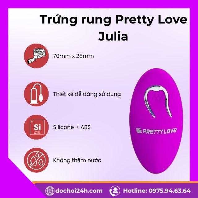 Trứng rung Pretty Love Julia thăng hoa cảm xúc nữ Giới thiệu về siêu phẩm Trứng rung Pretty Love Julia