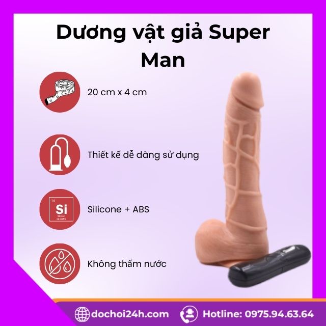 Dương vật giả Super Man tăng khoái cảm phụ nữ Giới thiệu tổng quan về dòng dương vật giả Super Man