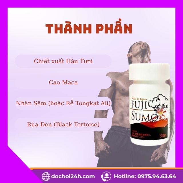 Viên Uống Tăng Cường Sinh Lý Nam Fuji Sumo Nhật Bản Thành Phần Chính Của Fuji Sumo Gồm Những Gì