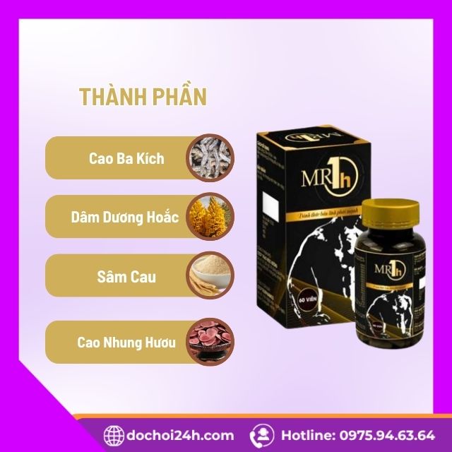 MR 1h Củng Cố Sinh Lực Phái Mạnh 60 viên Thành Phần Độc Quyền Của MR 1h