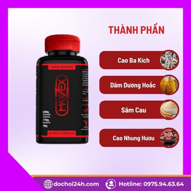 Thành phần của Maxzex 10 viên
