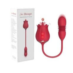 Trứng rung tình yêu hoa hồng 2 đầu