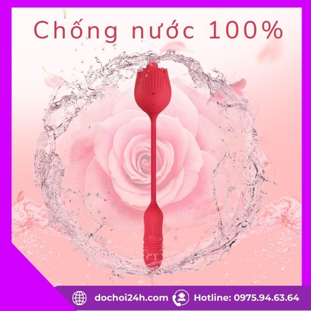 Trứng rung tình yêu hoa hồng 2 đầu rung thụt đa năng dành cho nữ Trứng rung tình yêu hoa hồng 2 đầu