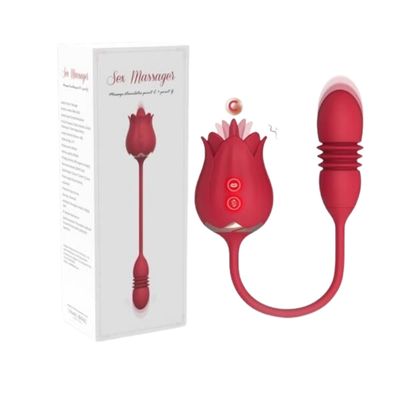 Trứng rung tình yêu hoa hồng 2 đầu rung thụt đa năng dành cho nữ Trứng rung tình yêu hoa hồng 2 đầu