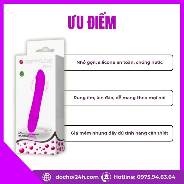 Dương vật giả Pretty Love Beck hỗ trợ chạm điểm G Ưu điểm của Dương vật giả Pretty Love Beck