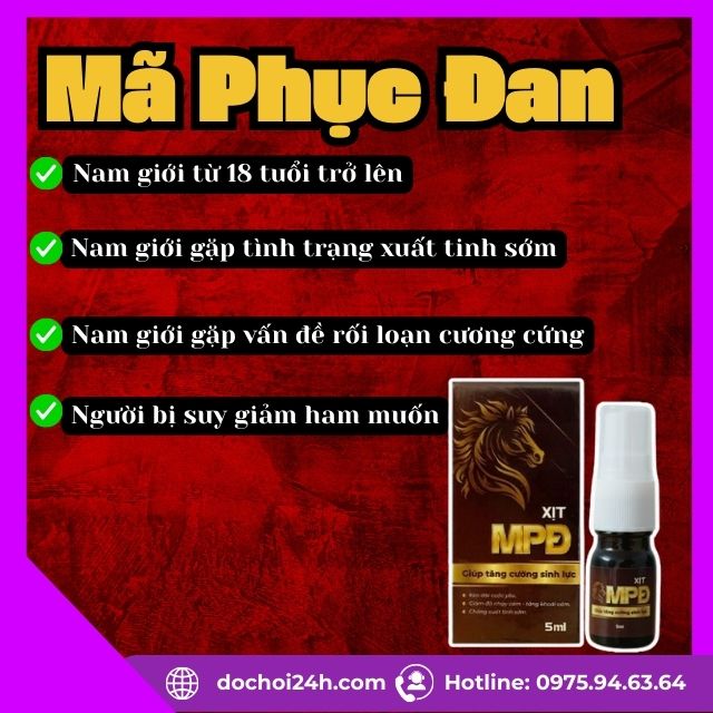 Xịt chống xuất tinh sớm Mã Phục Đan tăng thời gian cho nam giới Xịt Mã Phục Đan