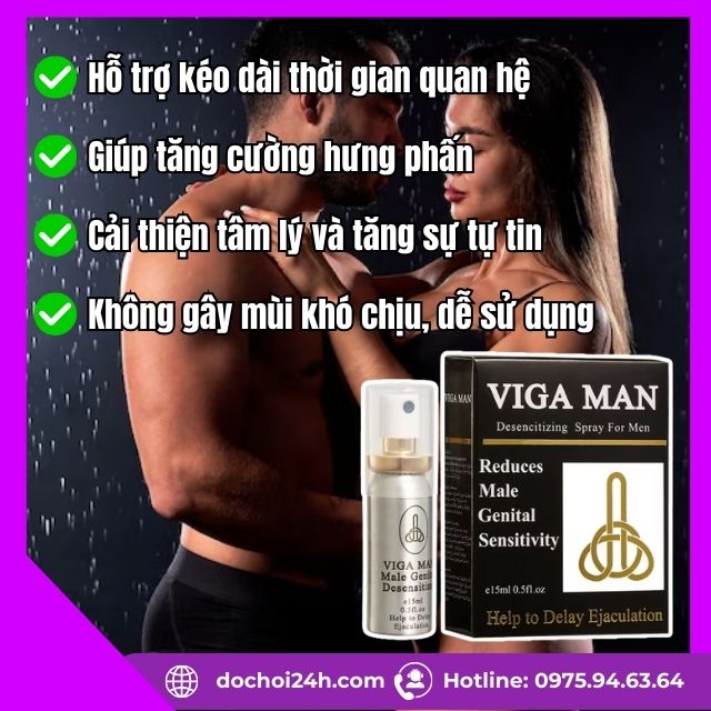 Xịt Viga Man hỗ trợ kéo dài thời gian quan hệ cho nam giới Xịt Viga Man