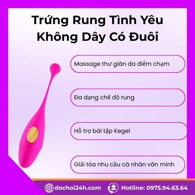Công dụng nổi bật của Trứng rung tình yêu không dây có đuôi