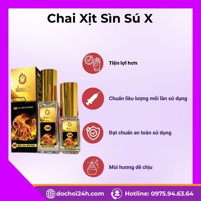 Chai Xịt Sìn Sú X chống xuất tinh sớm Ưu điểm của Xịt Sìn Sú X so với các dòng khác