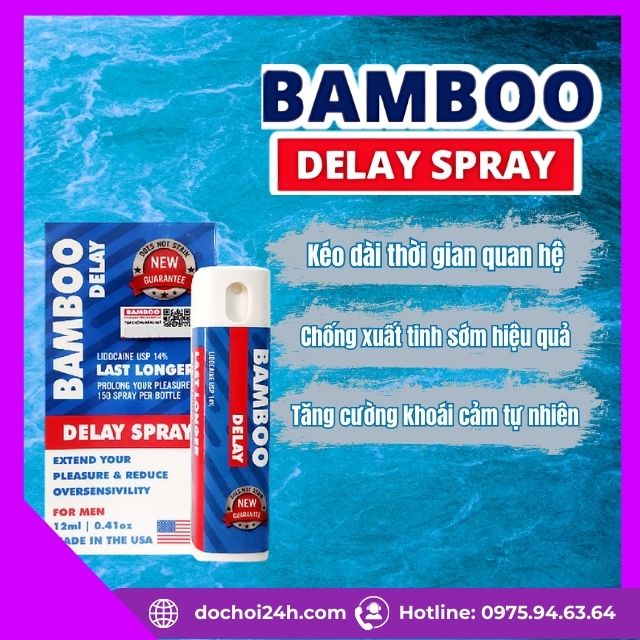 Chai xịt chống xuất tinh sớm Bamboo Delay đến từ Mỹ dành cho nam giới Chai xịt Bamboo Delay