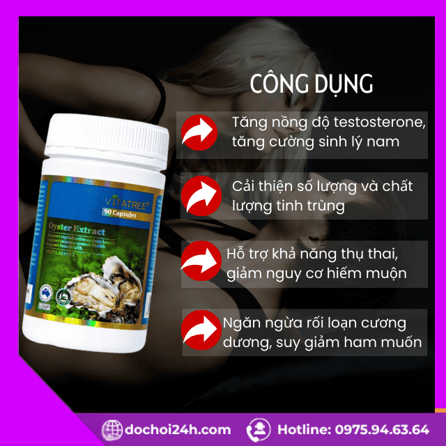 Công dụng chính của Oyster Extract Vitatree với nam giới