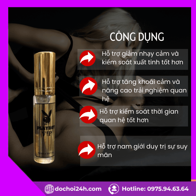Công dụng xịt Playboy VIP giúp cải thiện sinh lý nam giới toàn diện