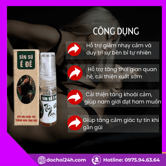 Công dụng xịt Sìn Sú Ê Đê theo mô tả nhà sản xuất dành cho nam