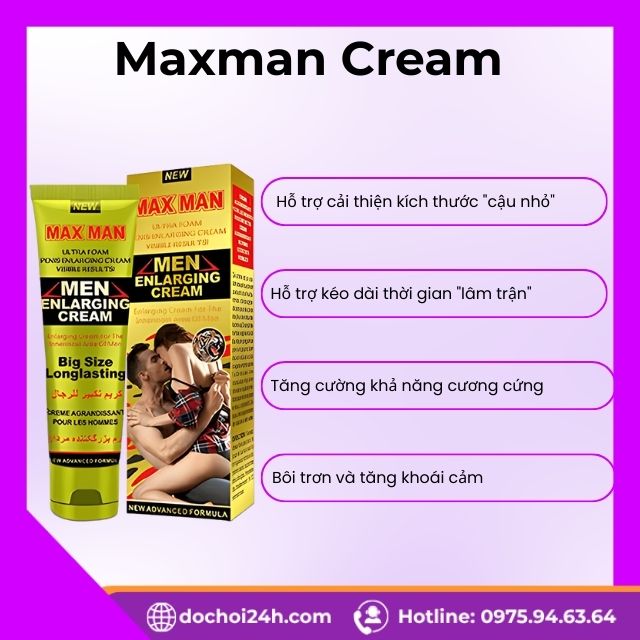 Công dụng nổi bật của Maxman Cream đối với phái mạnh