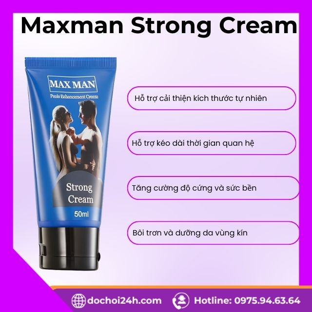 Công dụng nổi bật của kem Maxman Strong Cream