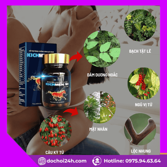 Thành phần nổi bật trong viên uống Kichmen 1H hỗ trợ nam giới