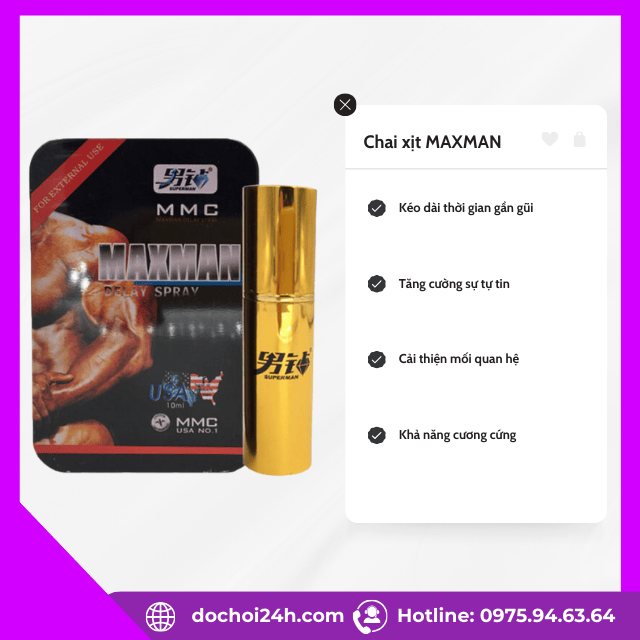 Công dụng nổi bật của chai xịt MAXMAN