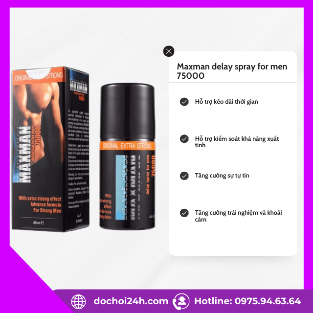 Công dụng chính của chai xịt maxman delay spray for men 75000