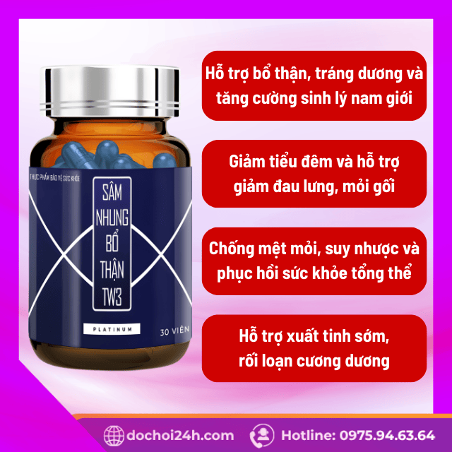 Công dụng đột phá của Sâm Nhung Bổ Thận TW3 Platinum