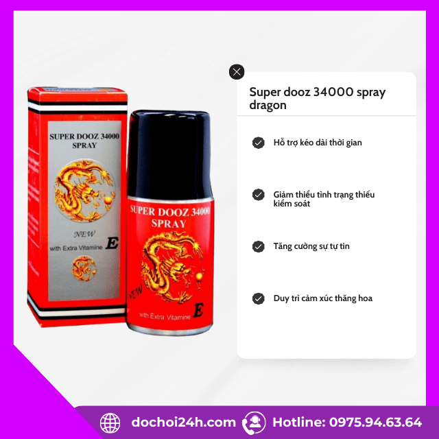 Tác dụng nổi bật của Super dooz 34000 spray dragon
