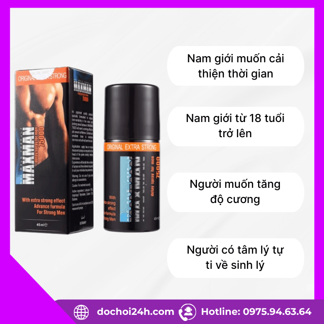 Chai xịt maxman delay spray for men 75000 phù hợp với đối tượng nào?
